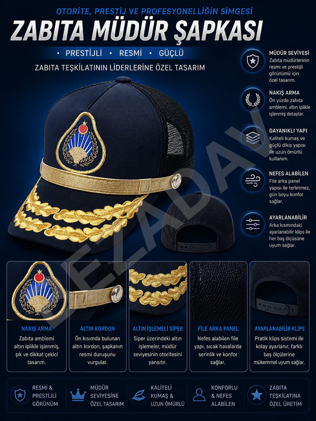 Zabıta Müdür Şapkası